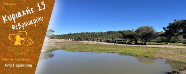 Πεζοπορία στην περιοχή Αγία Παρασκευή την Κυριακή 15 Φεβρουαρίου 2026